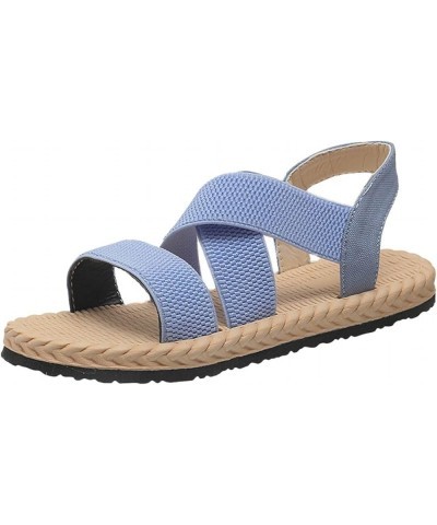 Cute Sandals For Women Strap Grass Woven Hemp Rope Flat Bottomed Roman Shoes Beach Soft Sole Sandals Flats Shoe Daily L-787 L...