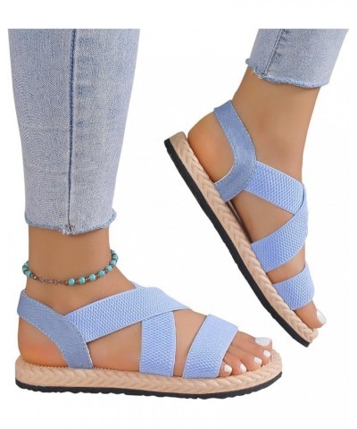 Cute Sandals For Women Strap Grass Woven Hemp Rope Flat Bottomed Roman Shoes Beach Soft Sole Sandals Flats Shoe Daily L-787 L...