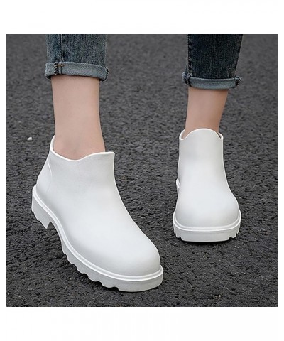 Rain Boots for Women Waterproof,Rain Boots Women Women's Solid Color Fashion Short Tube Water Proof Non Slip Rain Boots 2024 ...