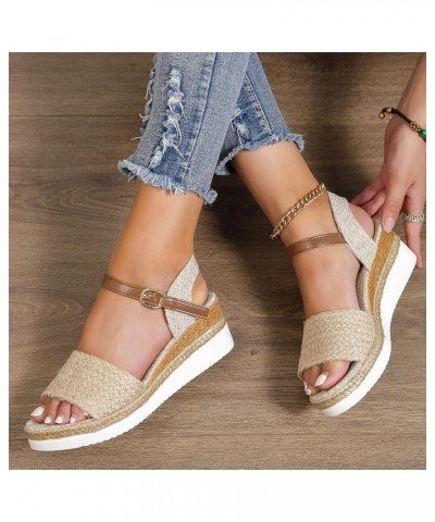 Ankle Strap Heels for Women Cross Strappy Chunky Block Heels Wedges Sandals Slides Open Toe Rhinestones Shoes 123-zoxro-i-kha...