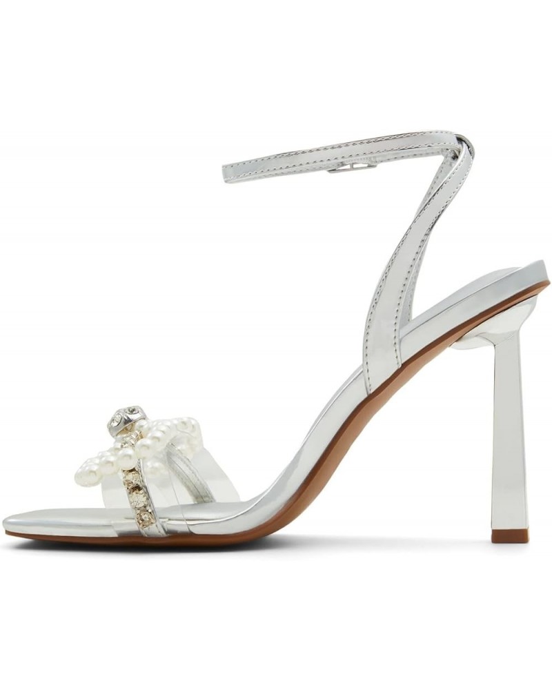 Women's Stunner Heeled Sandal Silver $21.35 Sandals