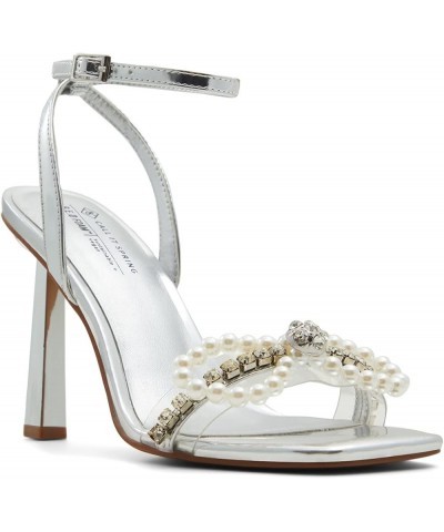 Women's Stunner Heeled Sandal Silver $21.35 Sandals