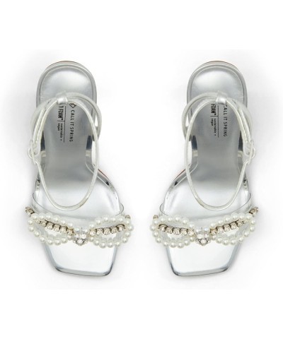 Women's Stunner Heeled Sandal Silver $21.35 Sandals