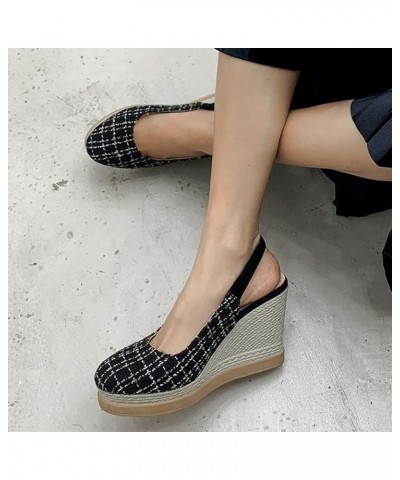 Women's Summer Round Toe Buckle Wedges Heels Sandals Breathable Student Platform Pump Wedges for Women Beige $39.09 Sandals