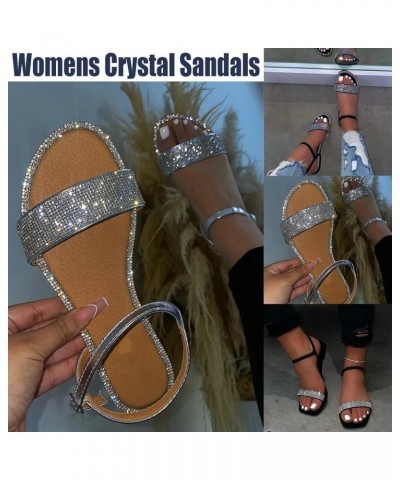 Sandals for Women Casual Summer,Women's Sandals Bohemian Beach Sandals Gladiator Sandals Retro Back Zip Flat Shoes X02-silver...