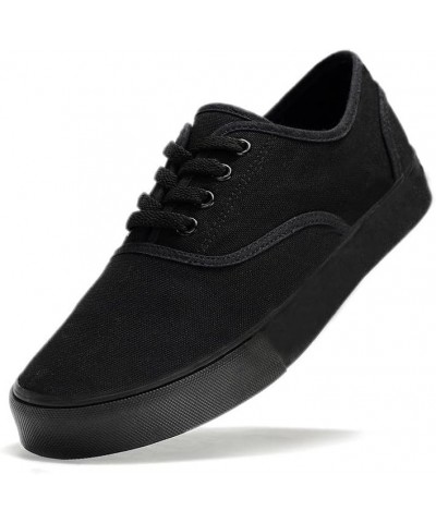 Canvas Shoes for Women Men Fashion Low Top Sneaker Casual Tennis Shoes Lace-Up Comfortable Classic Canvas Shoes Full Black $1...