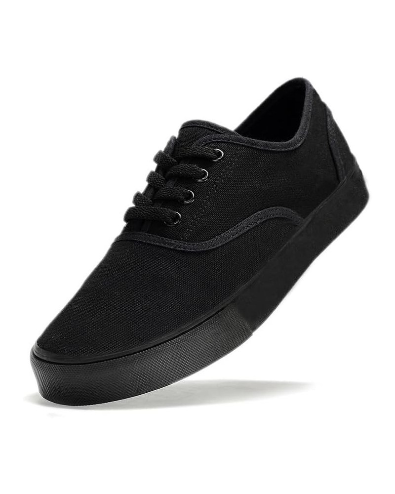 Canvas Shoes for Women Men Fashion Low Top Sneaker Casual Tennis Shoes Lace-Up Comfortable Classic Canvas Shoes Full Black $1...