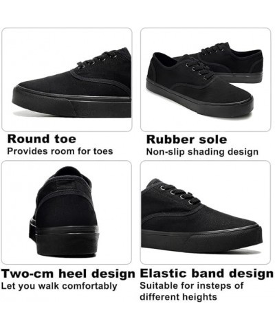 Canvas Shoes for Women Men Fashion Low Top Sneaker Casual Tennis Shoes Lace-Up Comfortable Classic Canvas Shoes Full Black $1...