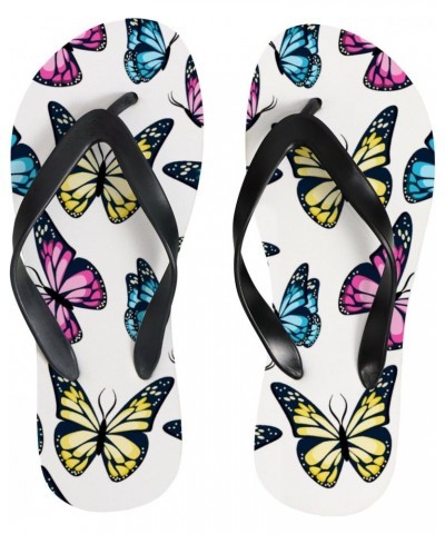 Slim Flip Flops for Women Fly Butterflies Yoga Mat Thong Sandals Casual Slippers $13.44 Sandals