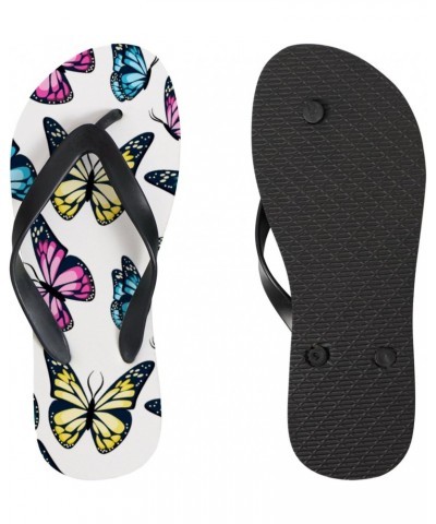 Slim Flip Flops for Women Fly Butterflies Yoga Mat Thong Sandals Casual Slippers $13.44 Sandals