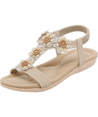 womens dressy sandals bling sandals for women summer sandals womens sandals size 7 beach wedding sandals Z 03-beige $13.10 Sa...