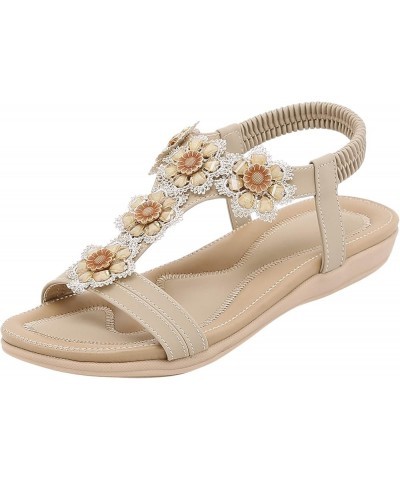 womens dressy sandals bling sandals for women summer sandals womens sandals size 7 beach wedding sandals Z 03-beige $13.10 Sa...