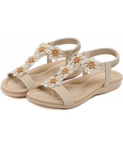 womens dressy sandals bling sandals for women summer sandals womens sandals size 7 beach wedding sandals Z 03-beige $13.10 Sa...