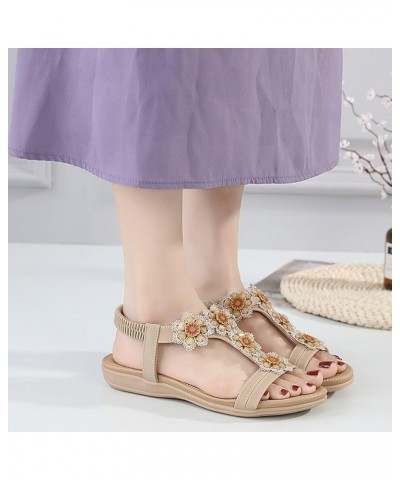 womens dressy sandals bling sandals for women summer sandals womens sandals size 7 beach wedding sandals Z 03-beige $13.10 Sa...