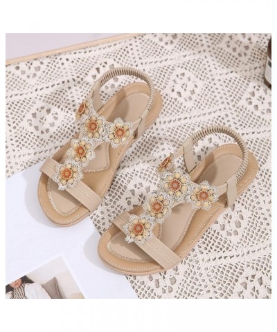 womens dressy sandals bling sandals for women summer sandals womens sandals size 7 beach wedding sandals Z 03-beige $13.10 Sa...