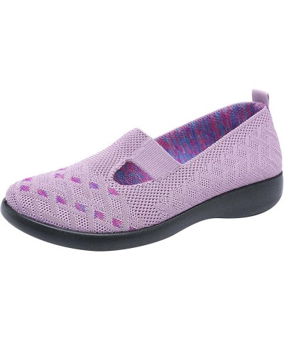 Slip On Breathe Lace Flower Walking Shoes Women Sneakers Comfort Wedge Platform Loafers Slip ons Gift for Women Z 13-purple $...