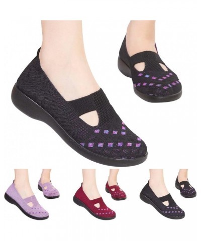 Slip On Breathe Lace Flower Walking Shoes Women Sneakers Comfort Wedge Platform Loafers Slip ons Gift for Women Z 13-purple $...