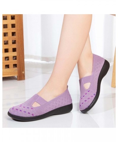 Slip On Breathe Lace Flower Walking Shoes Women Sneakers Comfort Wedge Platform Loafers Slip ons Gift for Women Z 13-purple $...