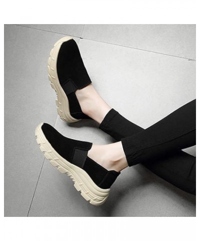 Women Durable Platform Slip on Loafers Casual Walking Wedge Pumps Shoes Breathable Low Heel Moccasins Black $27.77 Loafers & ...