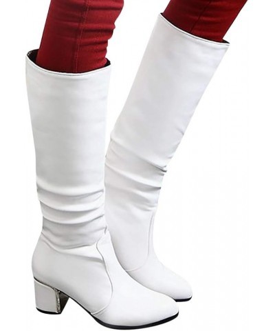 Knee High Boots Flat Women Knee High White Boots Lace Up Platform Dark Brown Mid Calf Cowgirl Boots for Women Black Mid Calf ...