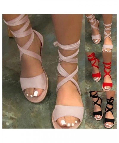 Strappy Wedge Sandals Women'S Walking Sandals Womens Sandals Comfortable Sandals White Strappy Low Heel Sanda Red 10 $20.08 S...