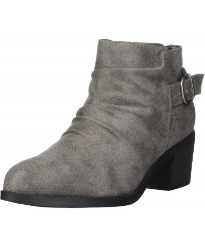 Women's Ace Block Heel Bootie Ankle Boot Grey $11.72 Boots