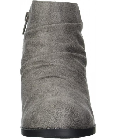 Women's Ace Block Heel Bootie Ankle Boot Grey $11.72 Boots