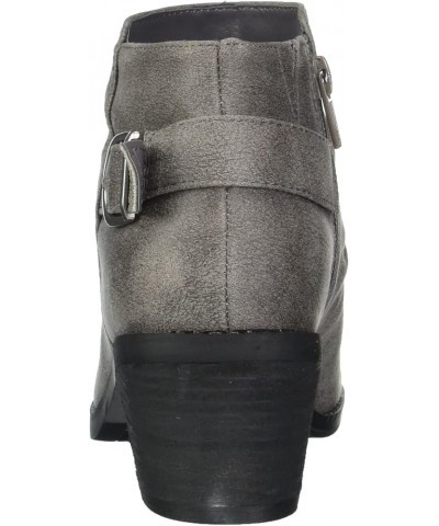 Women's Ace Block Heel Bootie Ankle Boot Grey $11.72 Boots