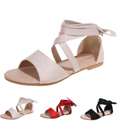 Strappy Wedge Sandals Women'S Walking Sandals Womens Sandals Comfortable Sandals White Strappy Low Heel Sanda Red 10 $20.08 S...