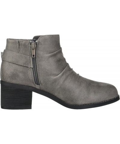 Women's Ace Block Heel Bootie Ankle Boot Grey $11.72 Boots