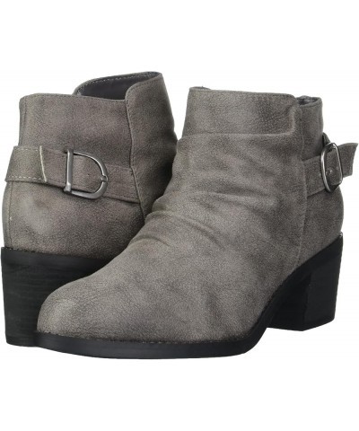 Women's Ace Block Heel Bootie Ankle Boot Grey $11.72 Boots