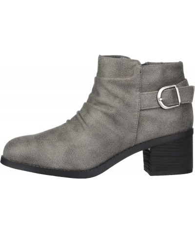 Women's Ace Block Heel Bootie Ankle Boot Grey $11.72 Boots