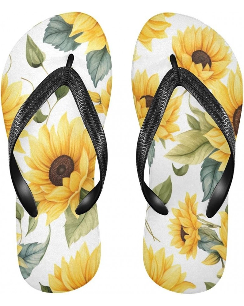 Flip Flop Sandals for Men Teen Women - Sunflowers Flowers Shoes Waterproof Outdoor Summer Slippers 2-3 Women $8.66 Sandals