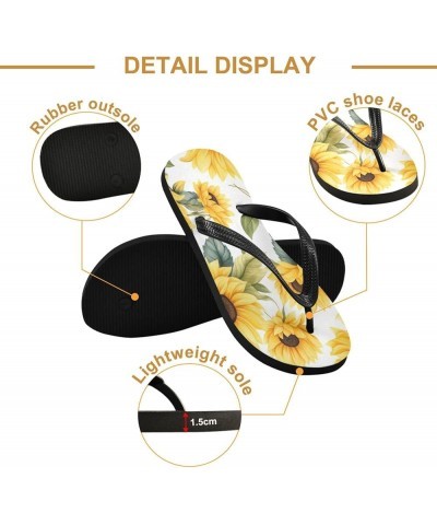 Flip Flop Sandals for Men Teen Women - Sunflowers Flowers Shoes Waterproof Outdoor Summer Slippers 2-3 Women $8.66 Sandals