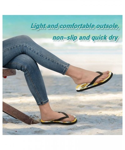 Flip Flop Sandals for Men Teen Women - Sunflowers Flowers Shoes Waterproof Outdoor Summer Slippers 2-3 Women $8.66 Sandals