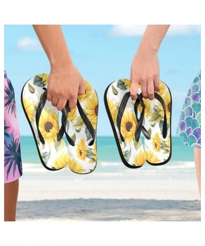 Flip Flop Sandals for Men Teen Women - Sunflowers Flowers Shoes Waterproof Outdoor Summer Slippers 2-3 Women $8.66 Sandals