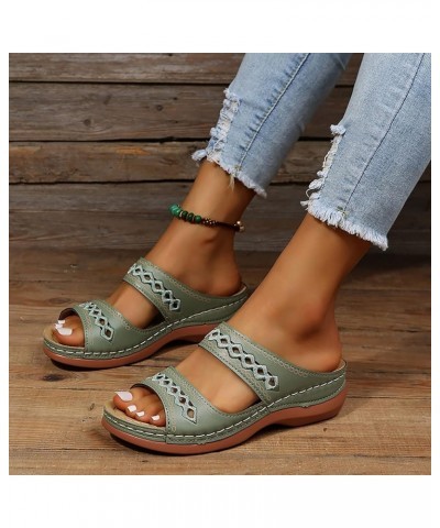 Orthopedic Sandals for Women, Sandals for Women Dressy Open Toe Slip On Sandals Summer Sandals with Arch Support Green $11.49...