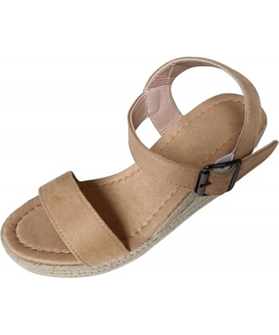 Platform Sandals Women Dressy, Espadrille Sandals for Women Platform Wedges Summer Casual Travel Beach Sandals Brown $18.35 O...