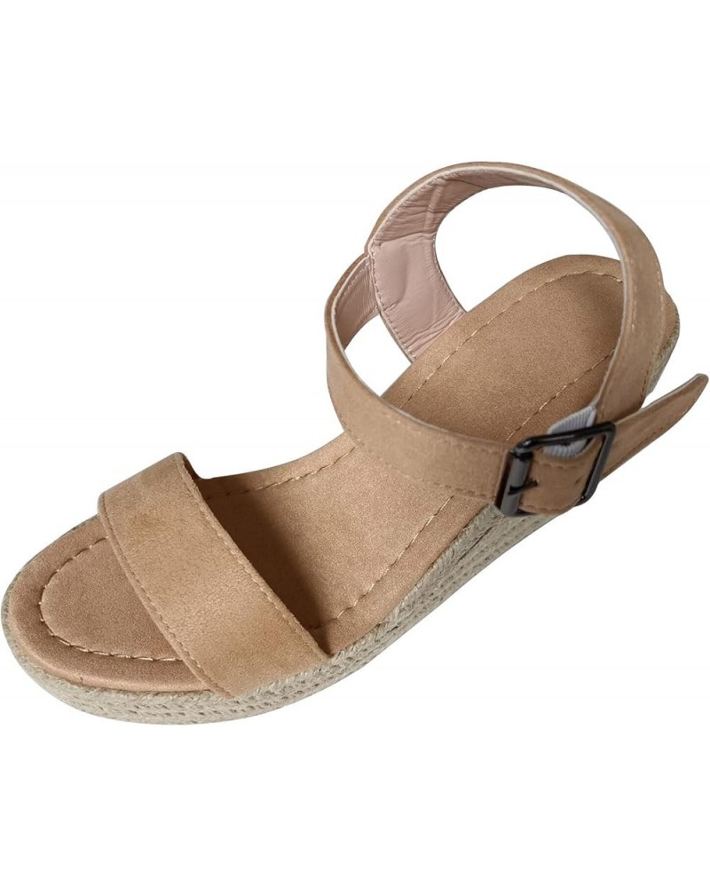 Platform Sandals Women Dressy, Espadrille Sandals for Women Platform Wedges Summer Casual Travel Beach Sandals Brown $18.35 O...