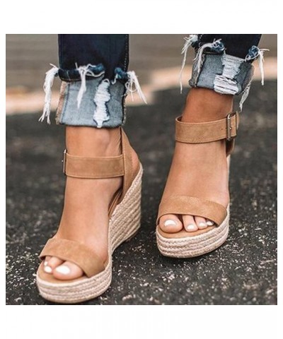 Platform Sandals Women Dressy, Espadrille Sandals for Women Platform Wedges Summer Casual Travel Beach Sandals Brown $18.35 O...