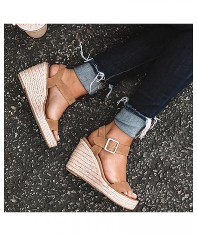 Platform Sandals Women Dressy, Espadrille Sandals for Women Platform Wedges Summer Casual Travel Beach Sandals Brown $18.35 O...