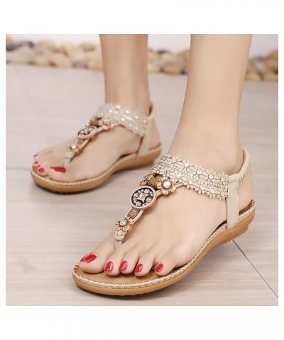 Sandals for Women Dressy Summer Womens Wedges Shoes Elastic Band Casual Bohemian Sandals Boho Beach Sandals A 6.5 $23.63 Sandals