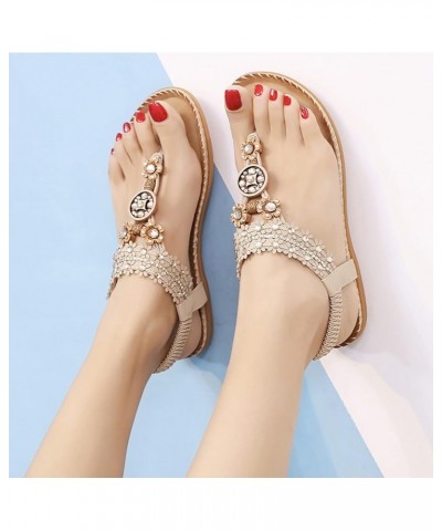 Sandals for Women Dressy Summer Womens Wedges Shoes Elastic Band Casual Bohemian Sandals Boho Beach Sandals A 6.5 $23.63 Sandals