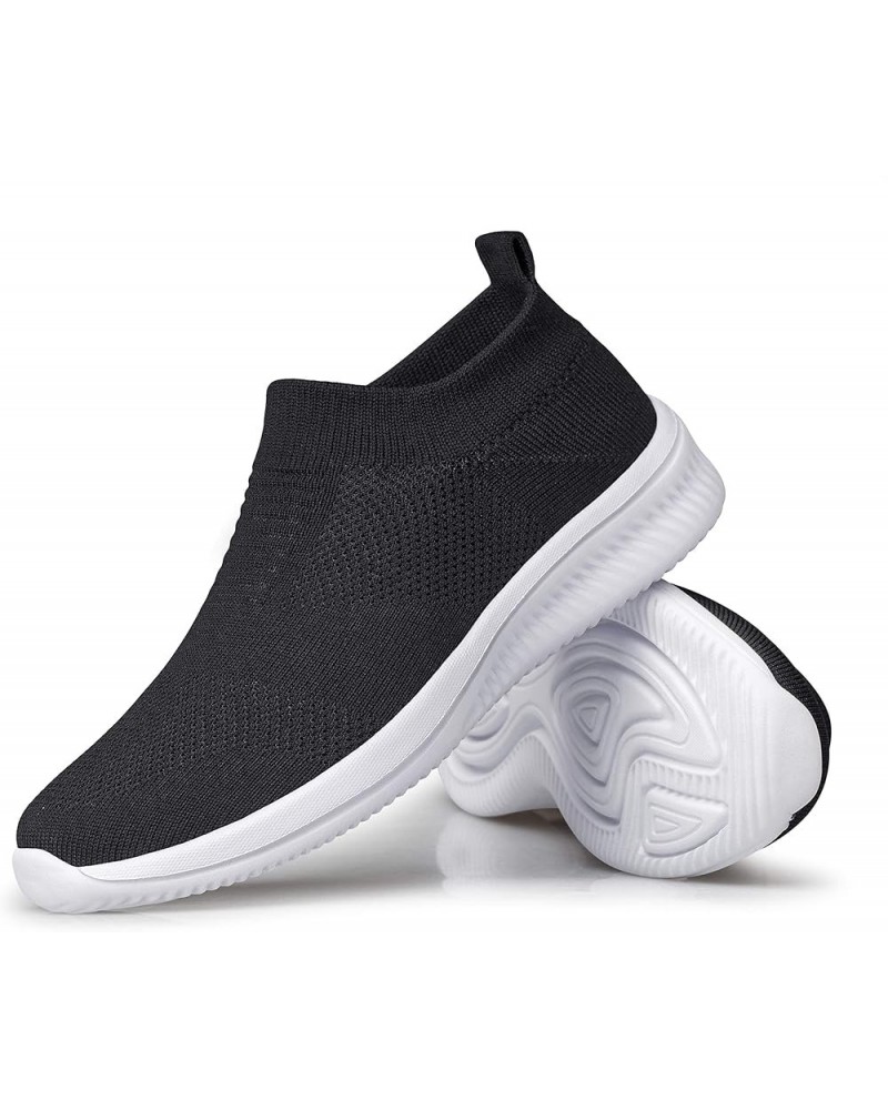 Walking Shoes Women Sock Sneakers Lightweight Comfy Breathable Casual Pull-on Daily Shoes Zapatillas de Mujer Black White $11...