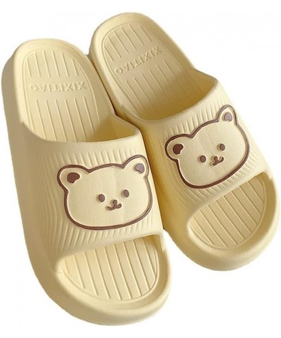 Kawaii Bear Slippers for Women Pillow Cloud Slides indoor Outdoor Bathroom Shower Shoes Home Cute House Slippers Beige $10.12...