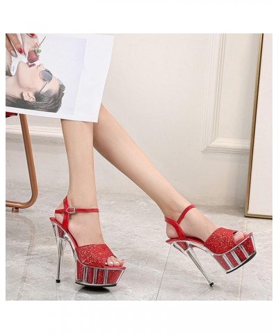 14.5 cm Unisex Men's Women's Ankle Strap Stiletto High Heel Dress Sandals Thin Heeled Sexy Women Shoes Peep Toe Platform Pump...