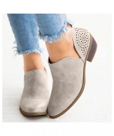 Brown Cowboy Boots for Women Platform Boots Combat Ankle Zip Up Wedge High Heel Boots Platform Boots for Women Beige $16.97 B...