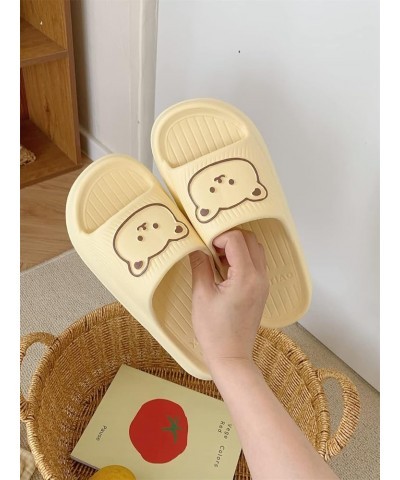 Kawaii Bear Slippers for Women Pillow Cloud Slides indoor Outdoor Bathroom Shower Shoes Home Cute House Slippers Beige $10.12...