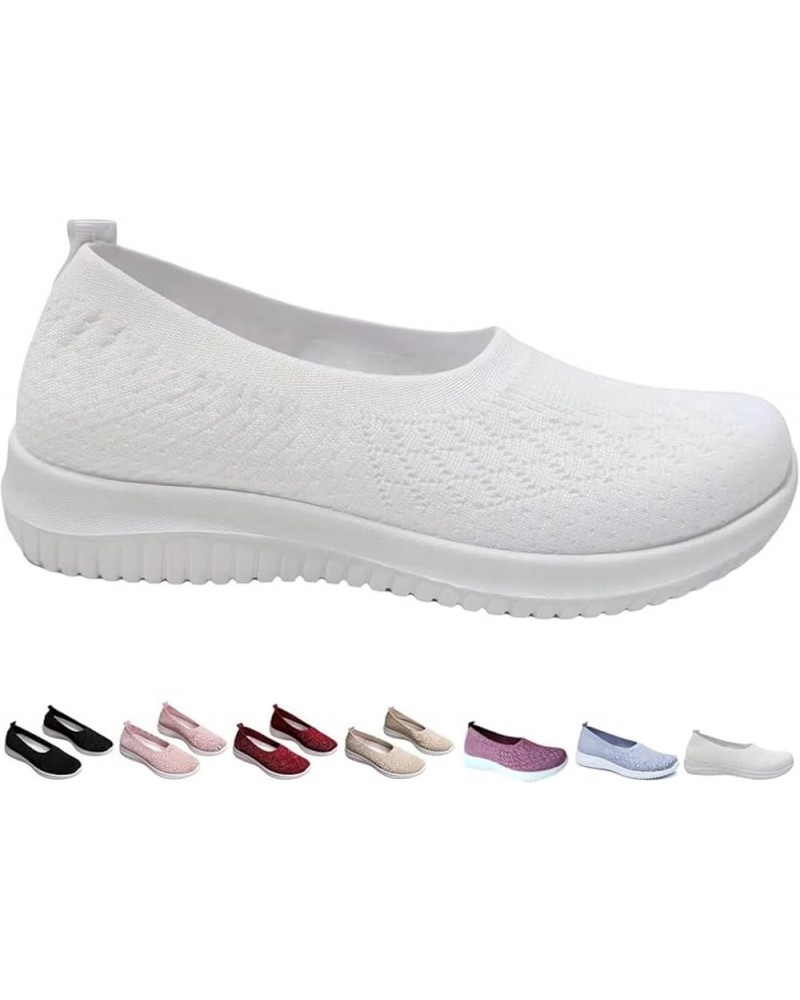 Women's Woven Orthopedic Breathable Soft Shoes,Foam Summer Shoe Hands Free,Comfortable Mesh Up Stretch Casual Sneakers White ...