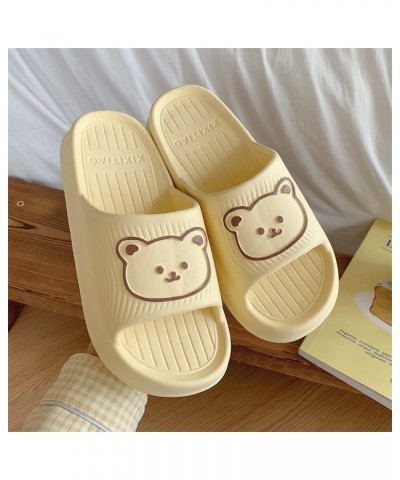 Kawaii Bear Slippers for Women Pillow Cloud Slides indoor Outdoor Bathroom Shower Shoes Home Cute House Slippers Beige $10.12...